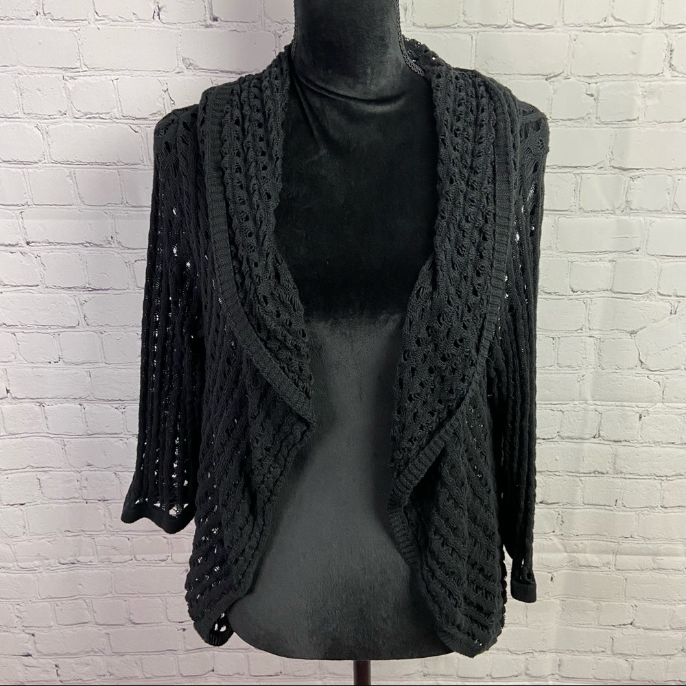 NY Collection Open Knit Cardigan - Picture 2 of 6